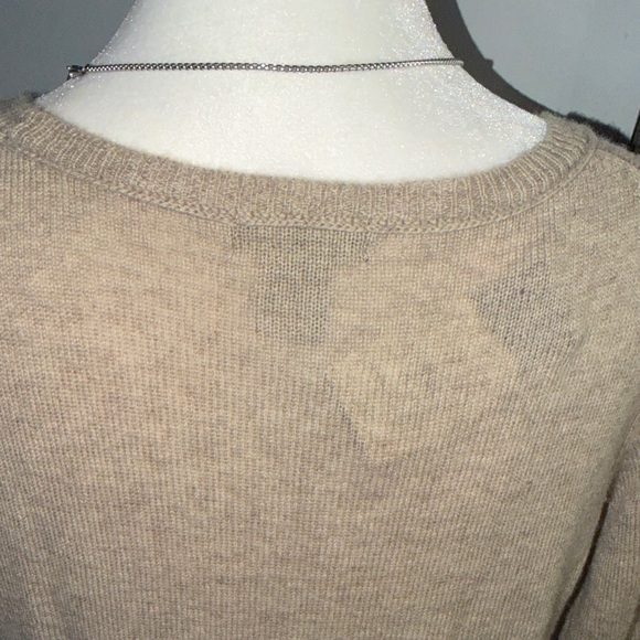 NWT Philosophy Dane Lewis 100% Cashmere Light Beige Crew Neck Sweater - Picture 7 of 11